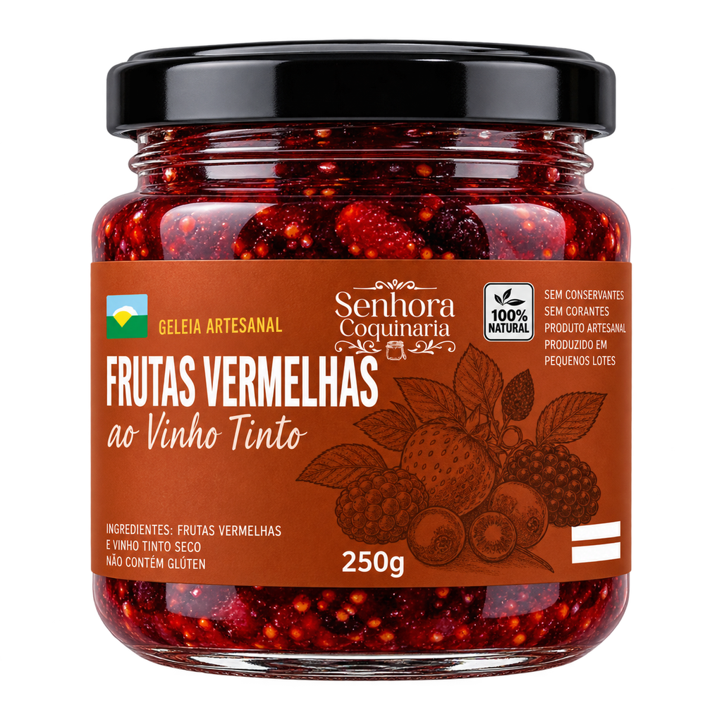 Geleia Sabor Frutas Vermelhas ao Vinho Tinto 250g